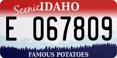 ID license plate E067809