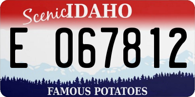 ID license plate E067812