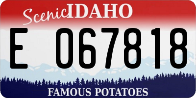 ID license plate E067818