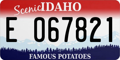 ID license plate E067821