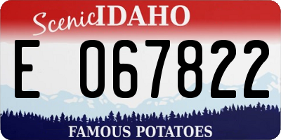 ID license plate E067822