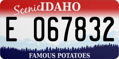 ID license plate E067832