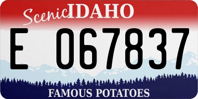 ID license plate E067837