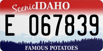 ID license plate E067839