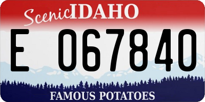 ID license plate E067840