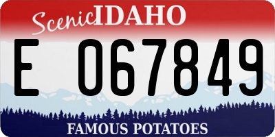 ID license plate E067849