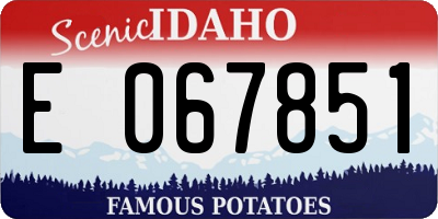 ID license plate E067851