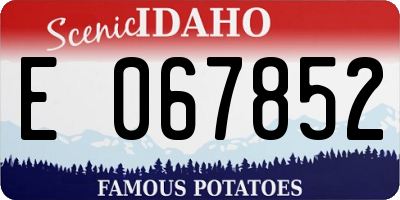 ID license plate E067852
