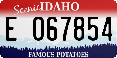 ID license plate E067854