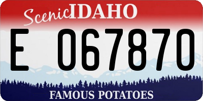 ID license plate E067870