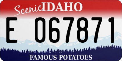 ID license plate E067871