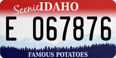 ID license plate E067876