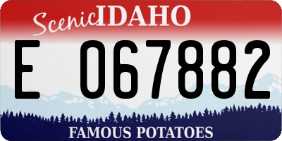 ID license plate E067882