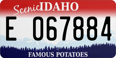 ID license plate E067884