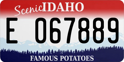 ID license plate E067889