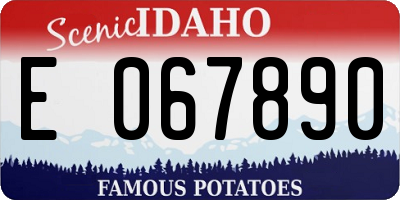 ID license plate E067890