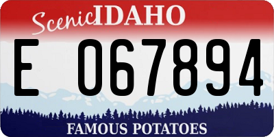 ID license plate E067894