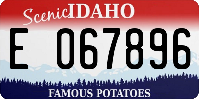 ID license plate E067896