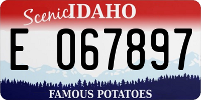 ID license plate E067897