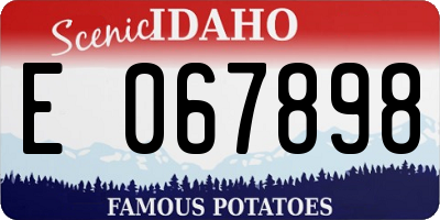 ID license plate E067898
