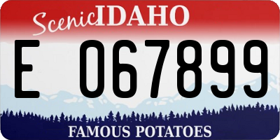 ID license plate E067899