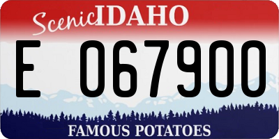 ID license plate E067900