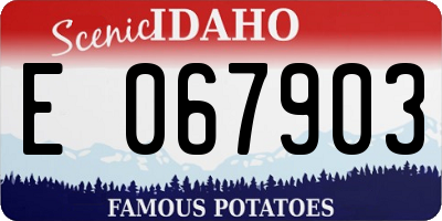 ID license plate E067903
