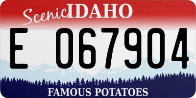 ID license plate E067904
