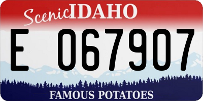 ID license plate E067907
