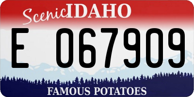 ID license plate E067909