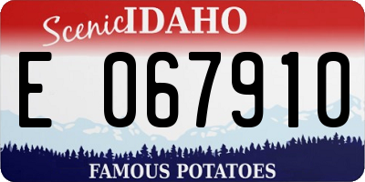 ID license plate E067910