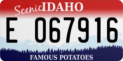 ID license plate E067916