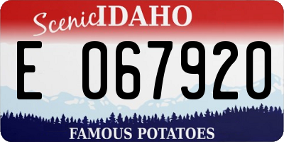 ID license plate E067920