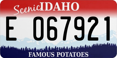 ID license plate E067921