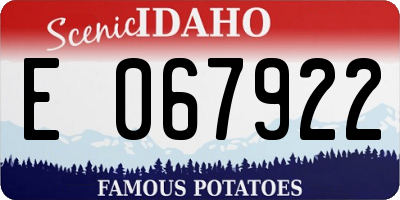 ID license plate E067922