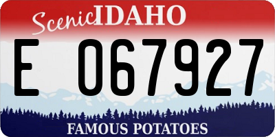 ID license plate E067927