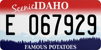ID license plate E067929