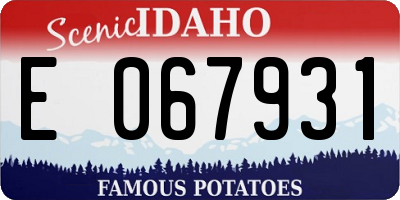 ID license plate E067931