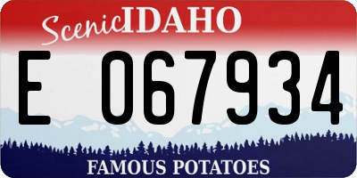 ID license plate E067934