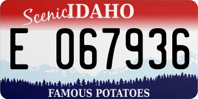 ID license plate E067936