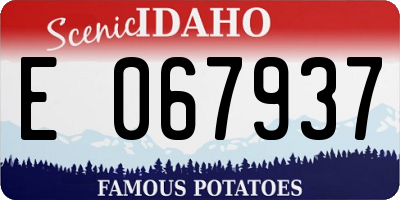 ID license plate E067937