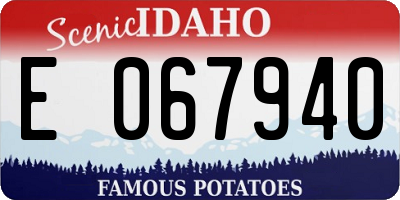 ID license plate E067940