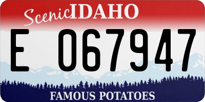 ID license plate E067947