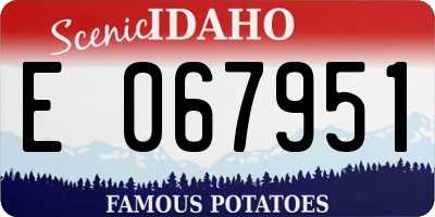 ID license plate E067951