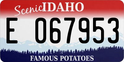 ID license plate E067953