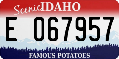 ID license plate E067957
