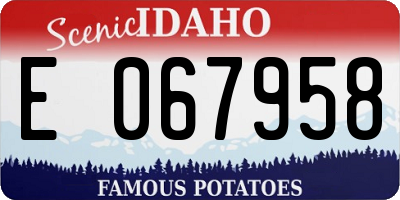 ID license plate E067958