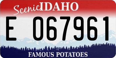 ID license plate E067961
