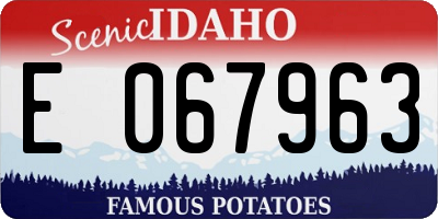 ID license plate E067963