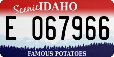 ID license plate E067966